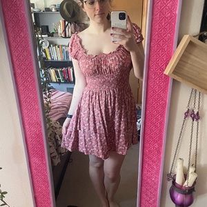 Floral Mini Summer Dress with Tiered Skirt